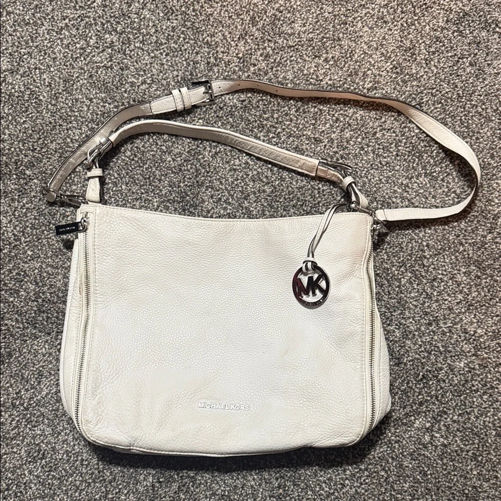 Michael Kors cream/white colored leather satchel